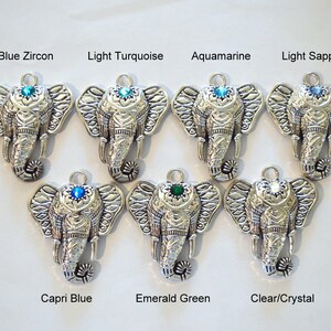 Elephant Shower Curtain Hooks, Set of 12 - Crystal Headpiece, Choice of Colors image 3
