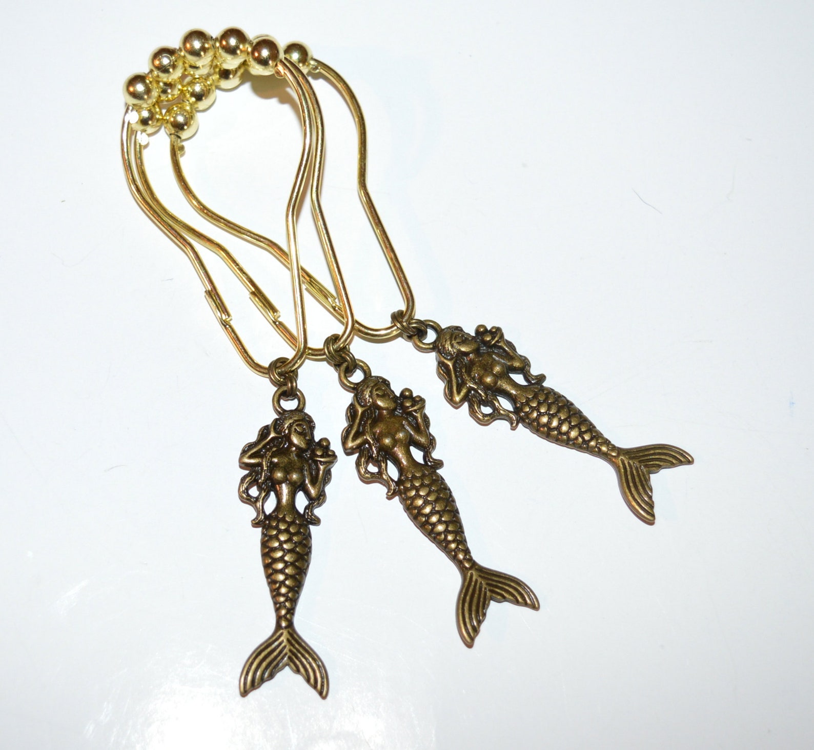Mermaid Shower Curtain Hooks Antique Bronze With Optional Etsy