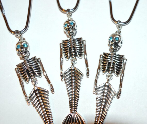 Mermaid Skeleton Shower Curtain Hooks Bronze Or Silver Set Etsy