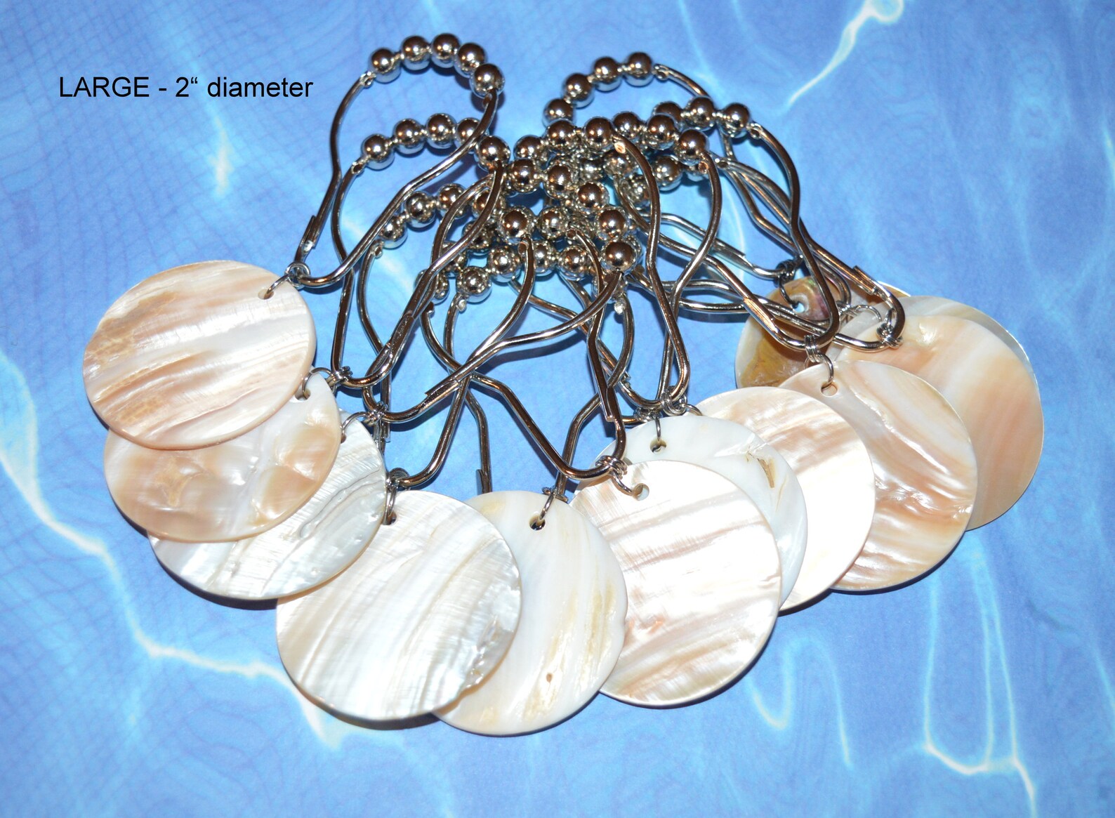 Sea Shell Shower Curtain Hooks Mother of Pearl Shell Disks Etsy