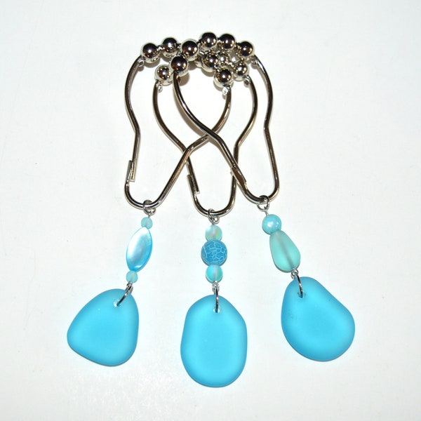 Aqua Shower Curtain Etsy