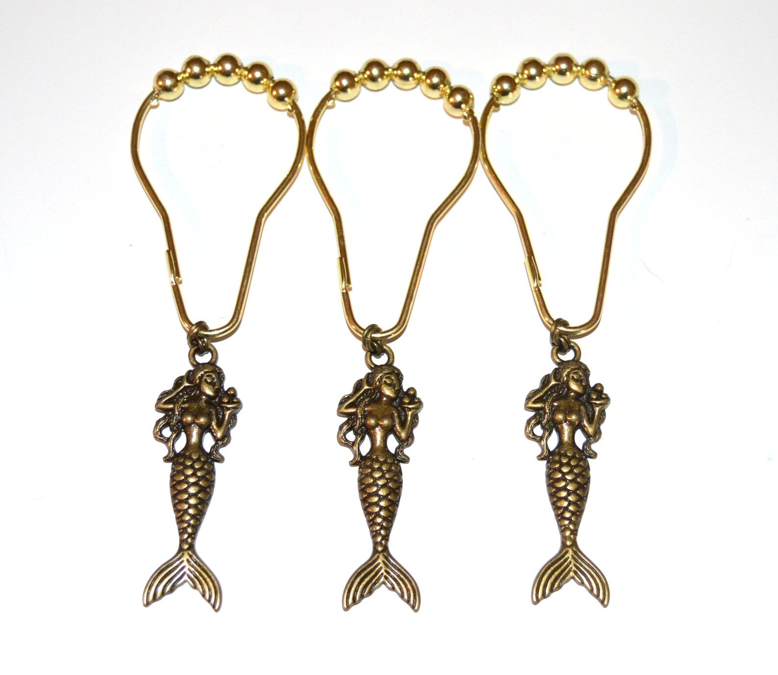 Mermaid Shower Curtain Hooks Antique Bronze With Optional Etsy