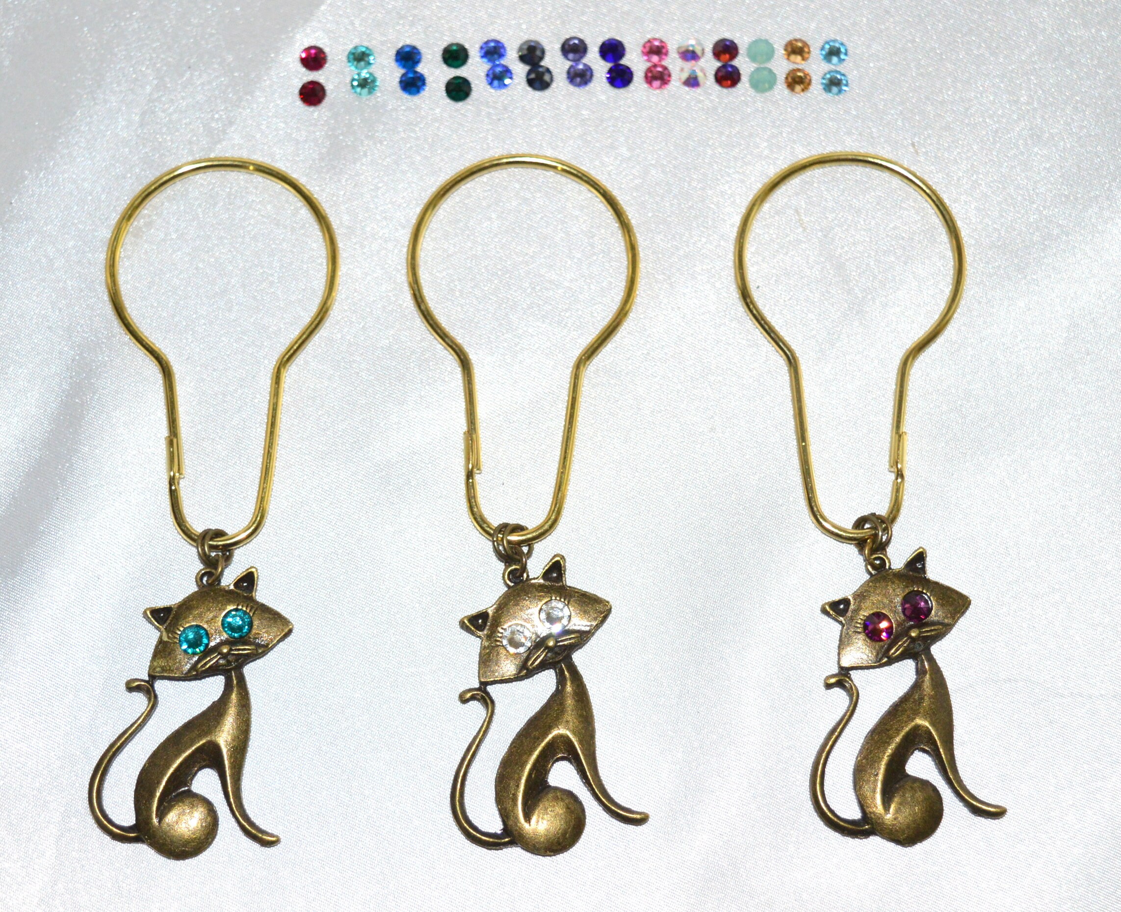 Cat Shower Curtain Hooks Set of 12 Antique Bronze/Gold with Etsy
