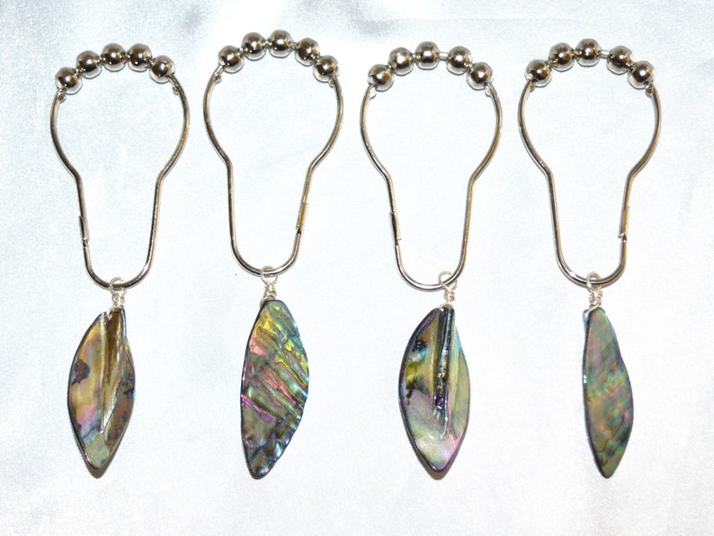 Shell Shower Curtain Hooks Seashell Leaf Shower Hooks Etsy