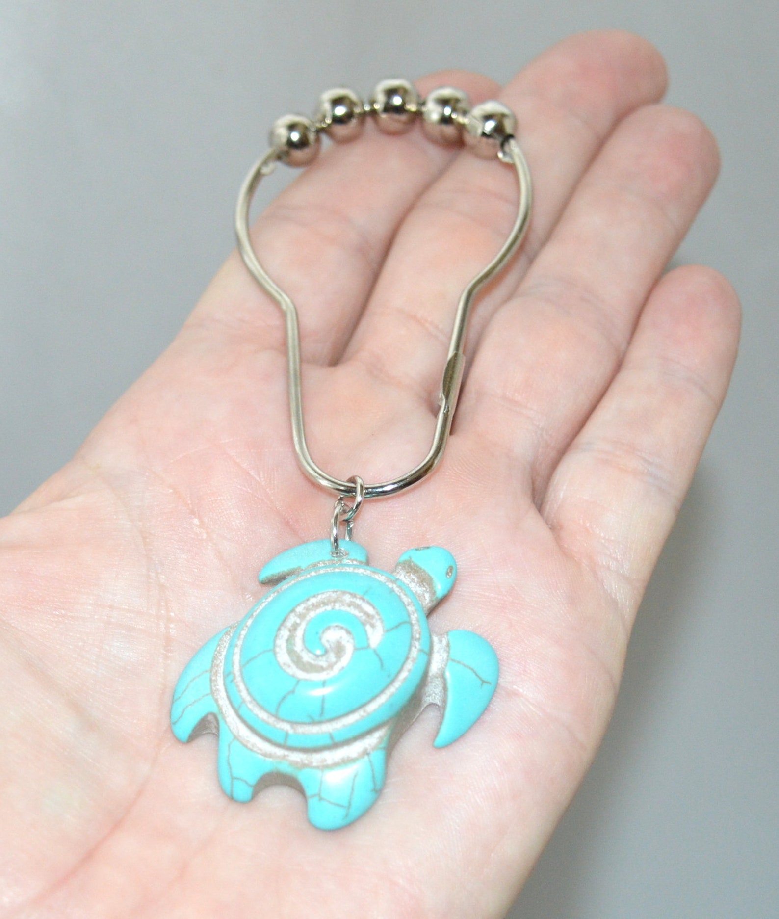 Tribal Sea Turtle Shower Curtain Hooks Set of 12 Carved Etsy