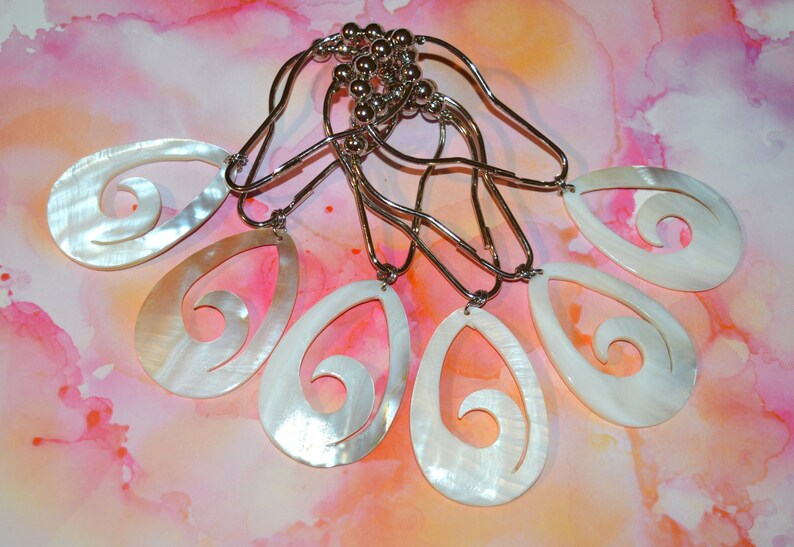 Shell Mother of Pearl Shower Curtain Hooks Teardrop W/cutout Etsy