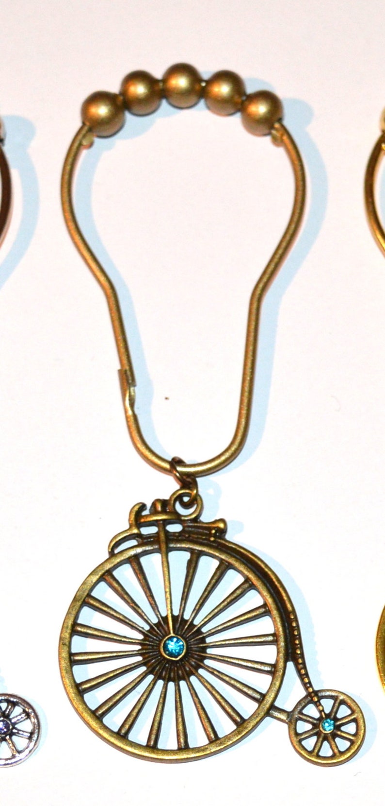 Penny Farthing Shower Curtain Hooks Victorian Bicycle High
