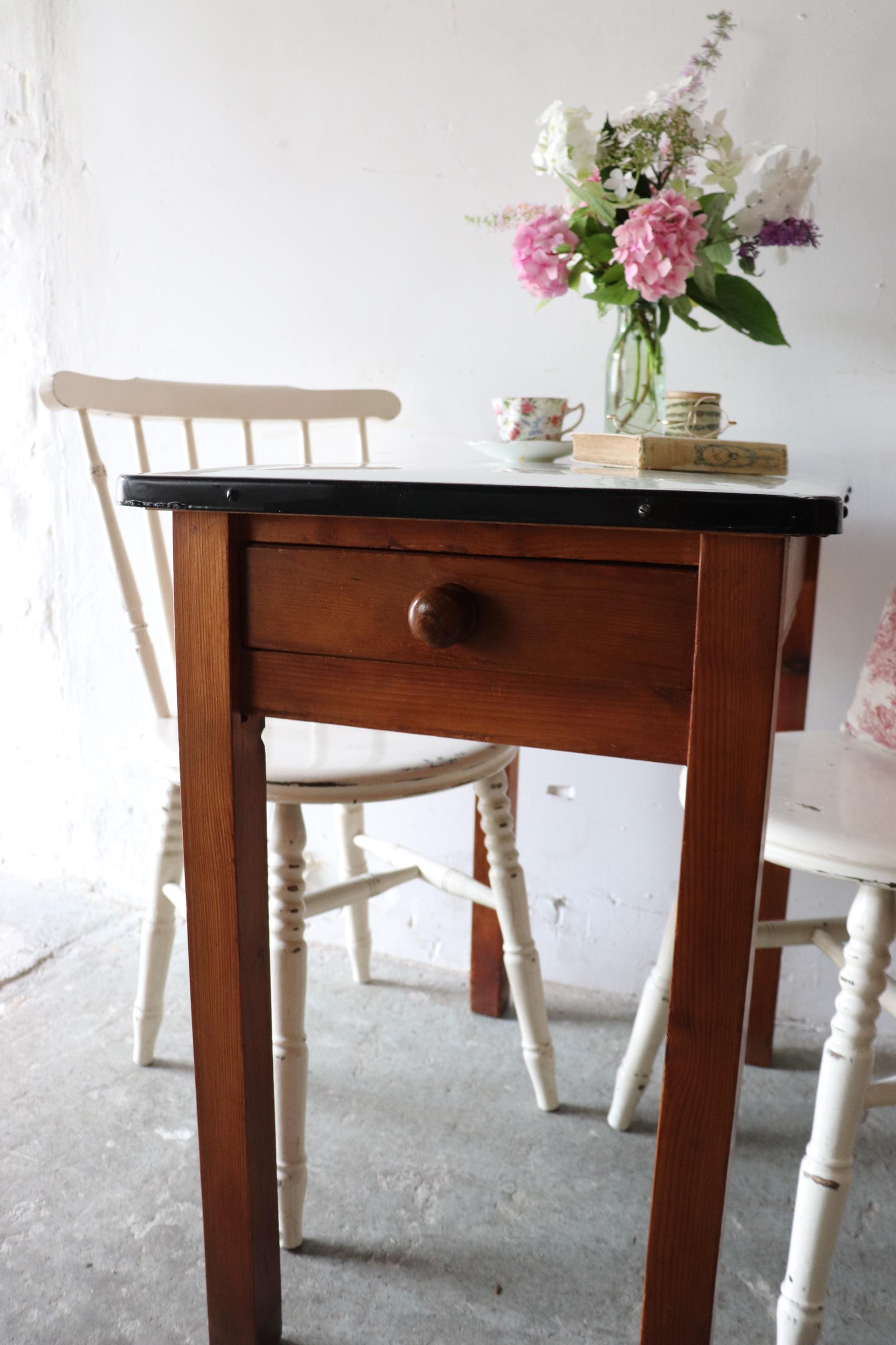 1950s Enamel Top Kitchen Table With Drawer - Etsy
