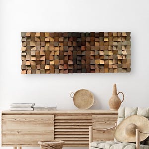 Wood Wall Art - Wooden Wall Decor - Brown Tan Wall Art