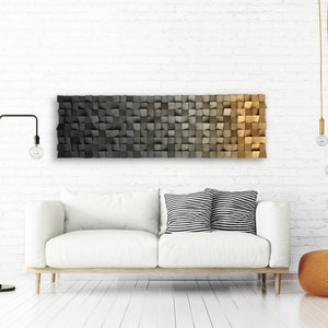 Wood Wall Art - Ombre Wood Wall Decor - Acoustic Panel