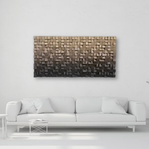 Wood Wall Decor Handmade Wall Art Wood Wall Sculpture Living Room Decor Wooden Mosaic Sound Diffuser image 1