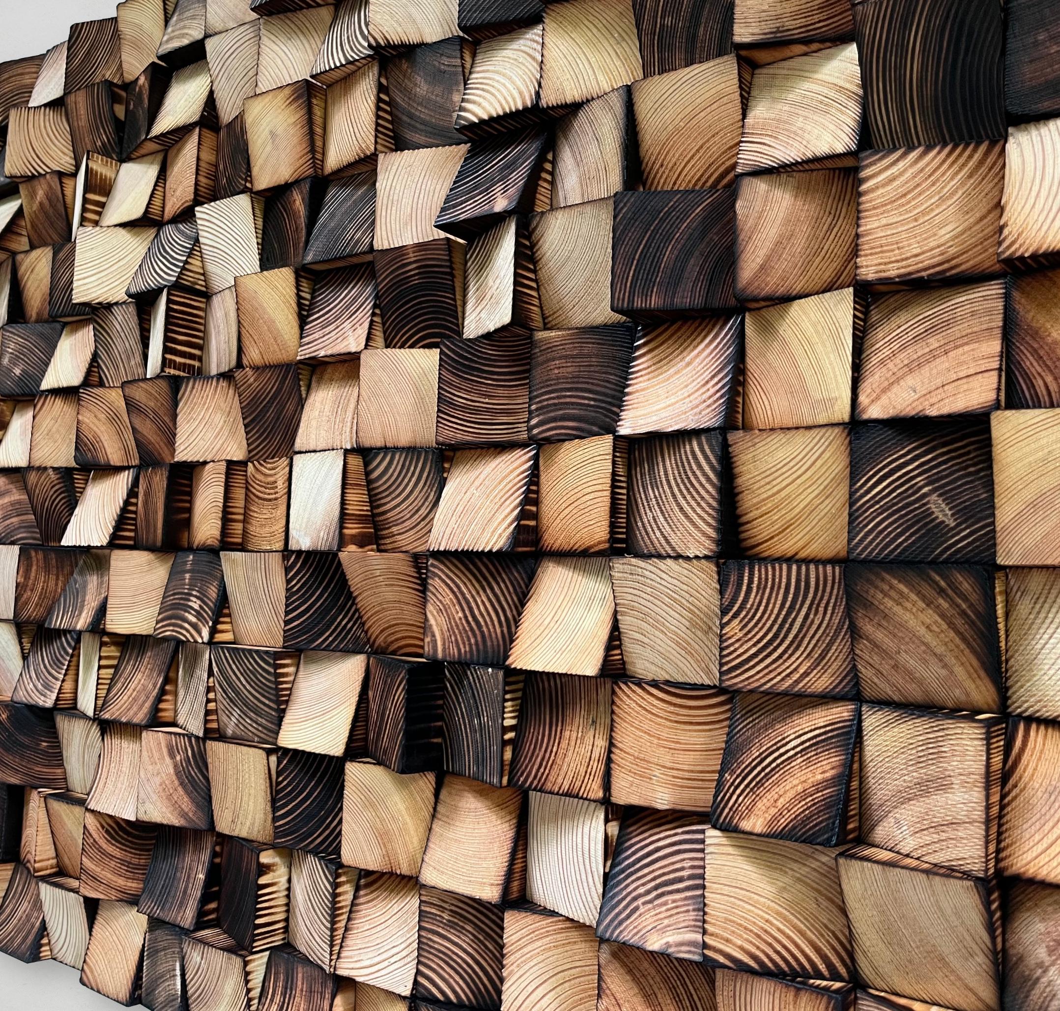 Reclaimed Pine Wood Wall Art – Geometric Wood Mosaic Decor - Etsy