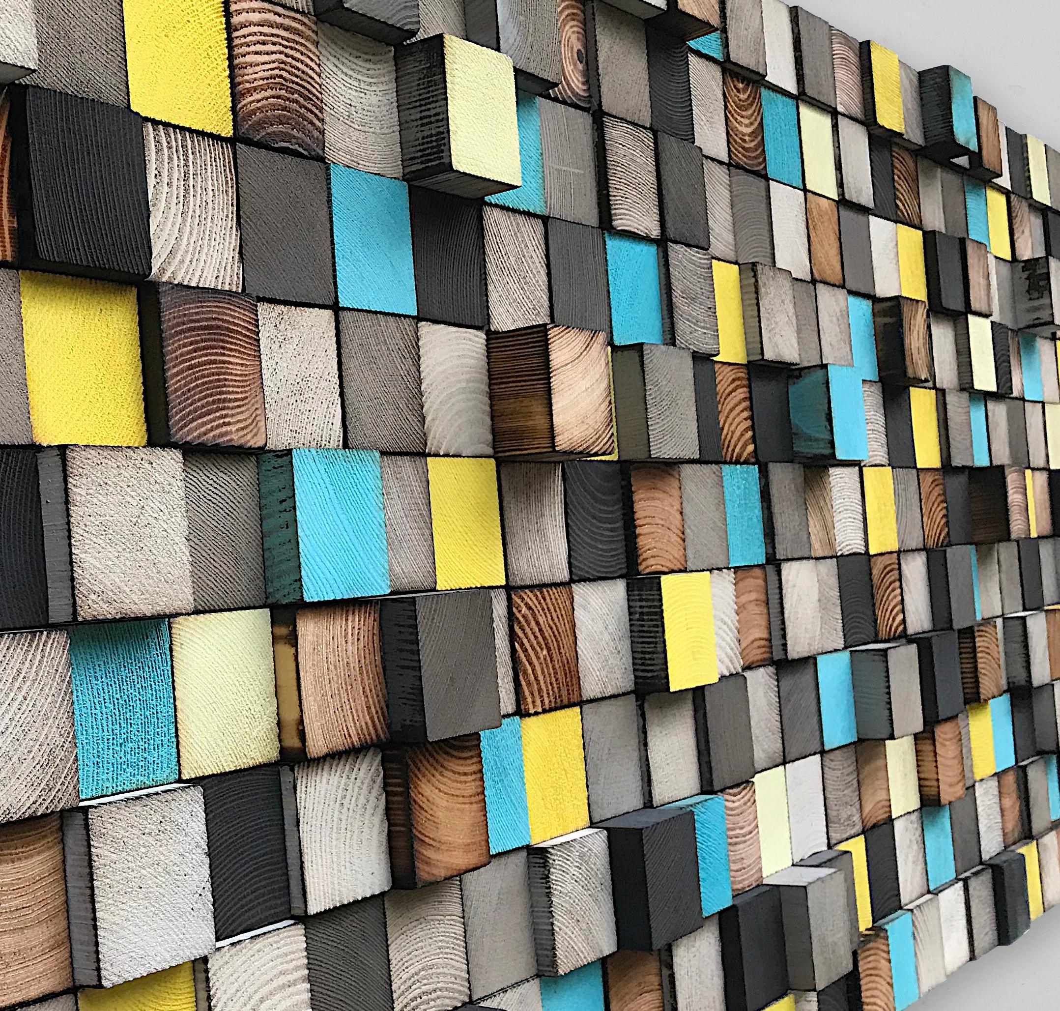Reclaimed Wood Mosaic - Geometric Wall Art Decor - Etsy