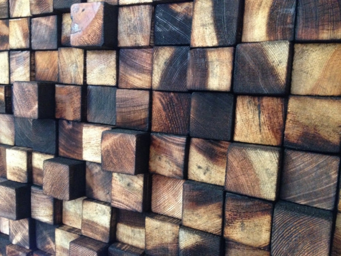 Rustic Reclaimed Pine Wood Wall Art – Handmade Mosaic - Etsy