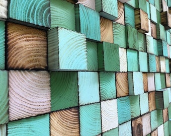 Escultura de pared de madera recuperada - Escultura rústica