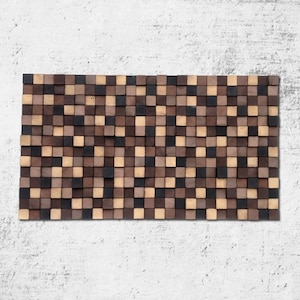 Houten kunstmuursculptuur - teruggewonnen hout - rustieke beeldhouwkunst