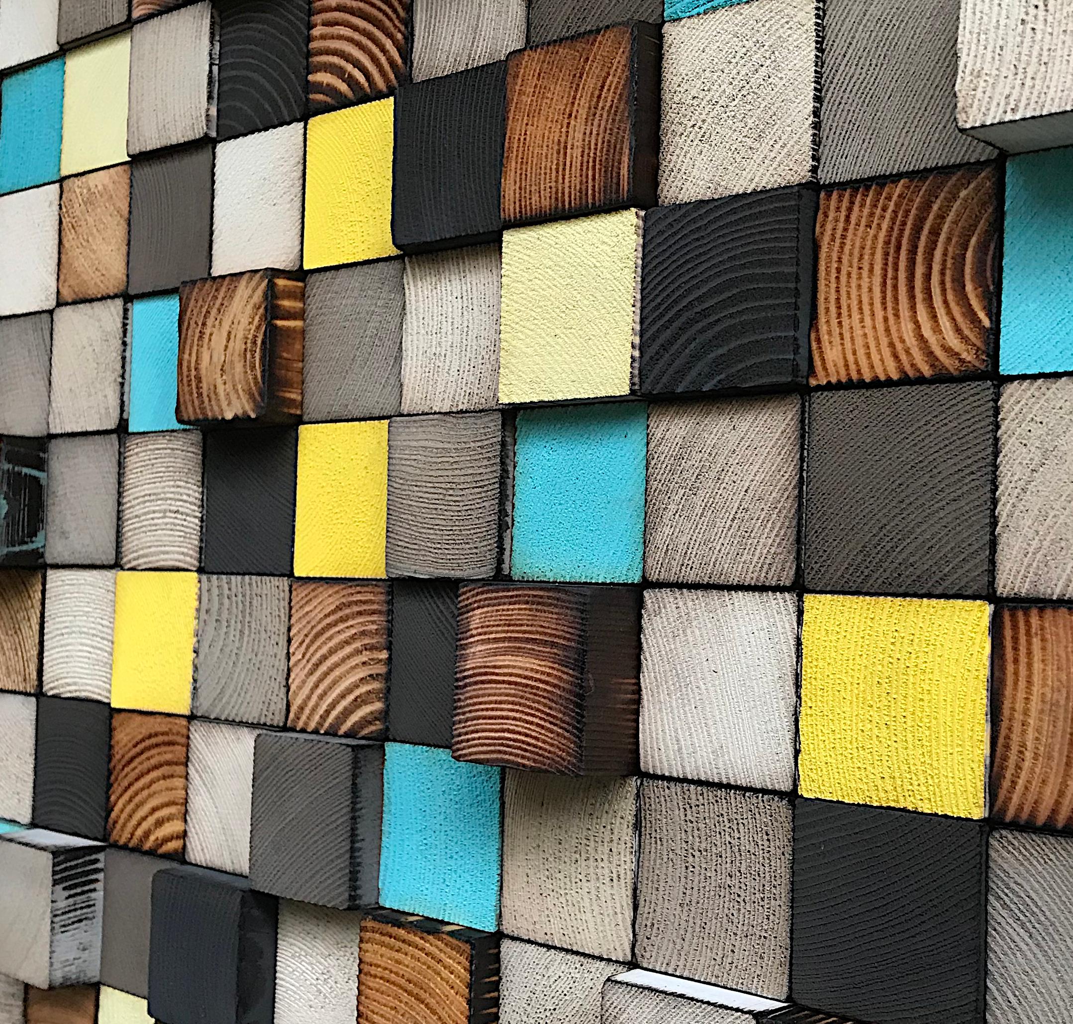 Reclaimed Wood Mosaic - Geometric Wall Art Decor - Etsy