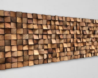 Arte mural en madera reciclada - Difusor de sonido de pino hecho a mano