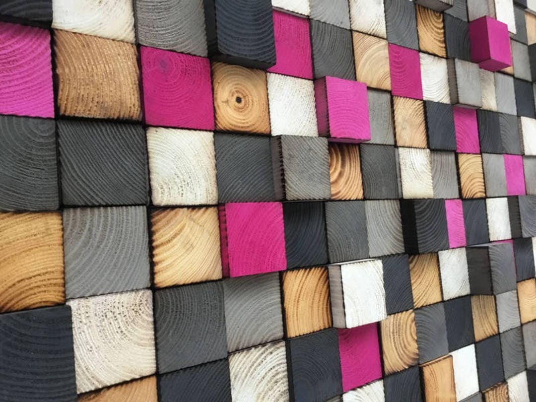 Reclaimed Wood Wall Mosaic - Geometric Wood Art Sculpture - Etsy