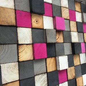 Wood Wall Mosaic - Wood Art Sculpture - Wall Art