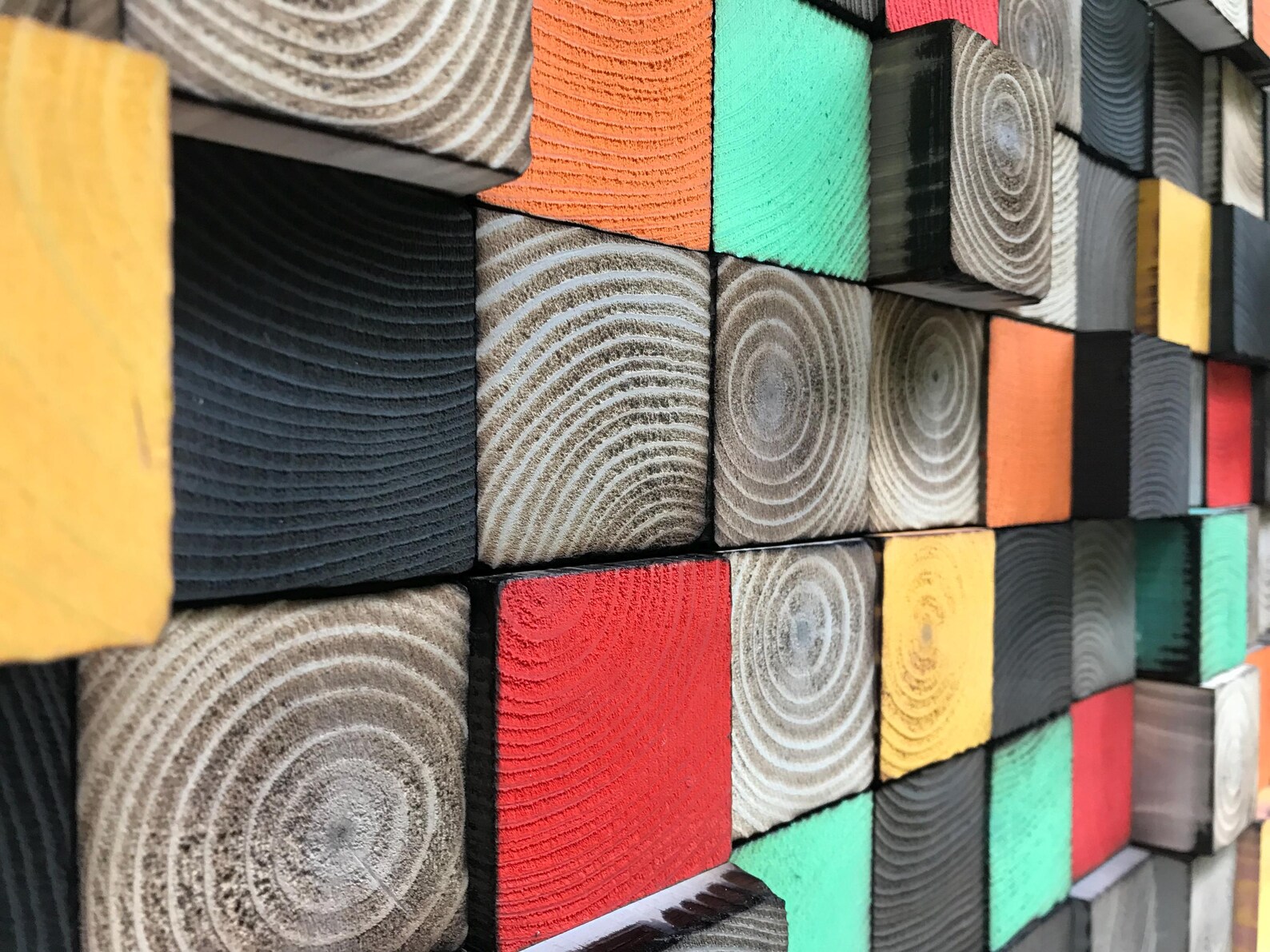 Reclaimed Wood Wall Art – Colorful Mosaic Sound Diffuser - Etsy