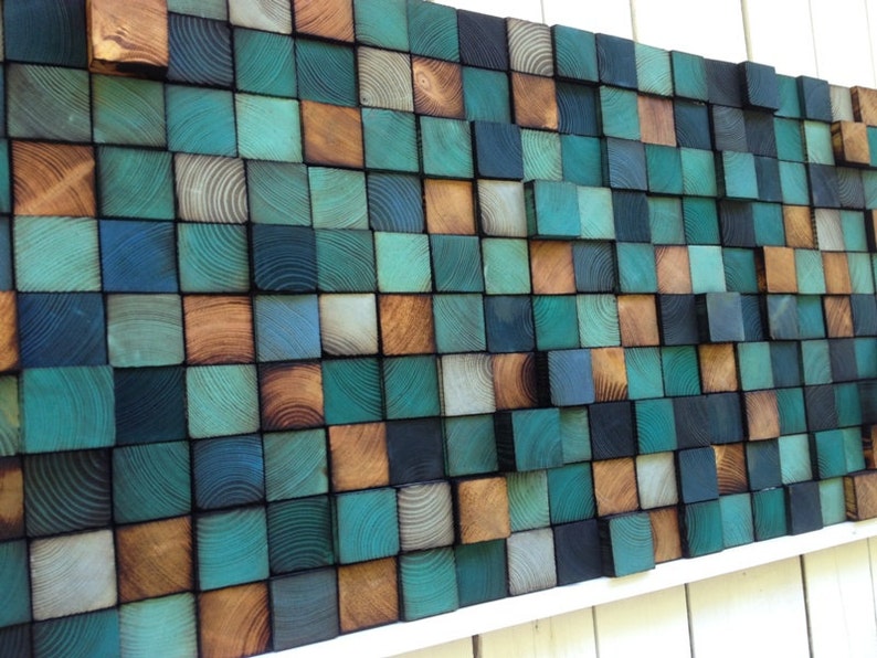 Abstract Acrylic Painting on Wood Reclaimed Wood Art Etsy