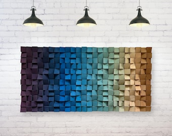 Bunte Geometrische Wand Kunst - Moderne Holz Wandbehang - Wohnkultur