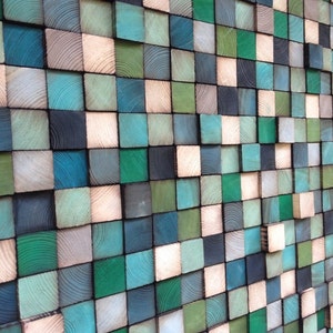 Wood Pixel Wall Art wood Mosaic, Wood Art, 3D Wall Art, Abstract