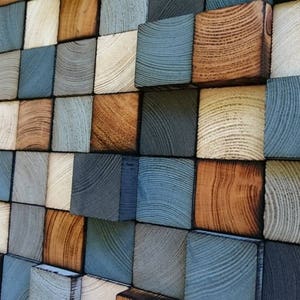 Wall Art - Mosaic - Wood Decor - Wood Sound Diffuser