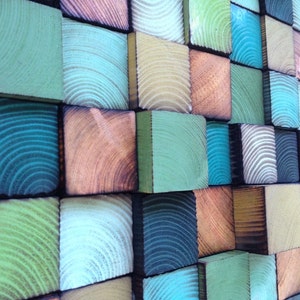 Reclaimed Wood Wall Sculpture  - Wood Wall Art - Green Wood Wall Decor