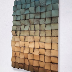 Wood Wall Art - Wood Sound Diffusor - Reclaimed Wood Art - Wall Decor
