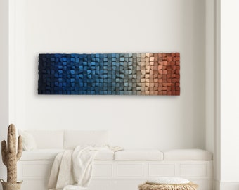 Wood Wall Art - Mosaico Ombre - Wood Wall Sculture - Decorazione da parete