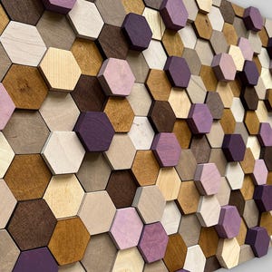 Hexagon Wall Art - Wood Wall Decor - Handmade Honeycomb Wall Art