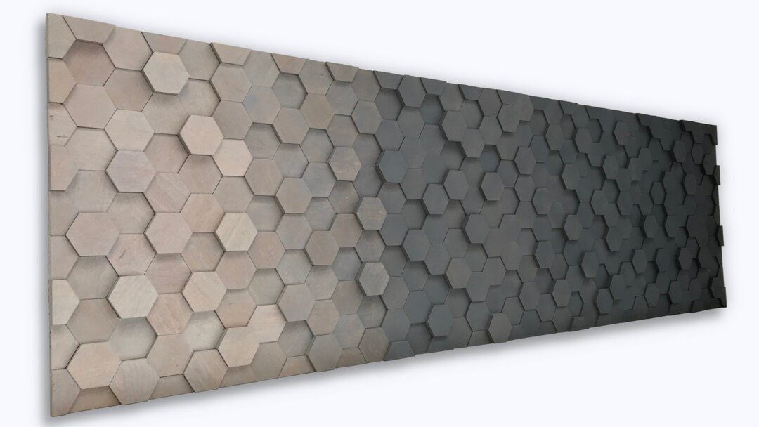 Ombre Wood Wall Art Hexagon Art Wood Wall Decor Etsy