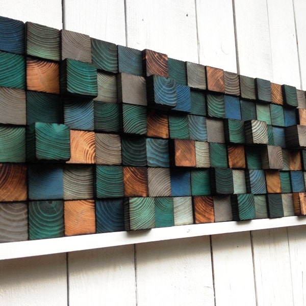 Reclaimed Wood Wall Art - Wood Wall Mosaic - Geometric Art