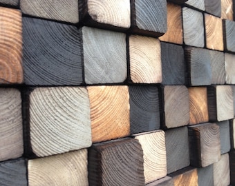 Escultura de pared de arte de madera - Madera recuperada - Escultura rústica