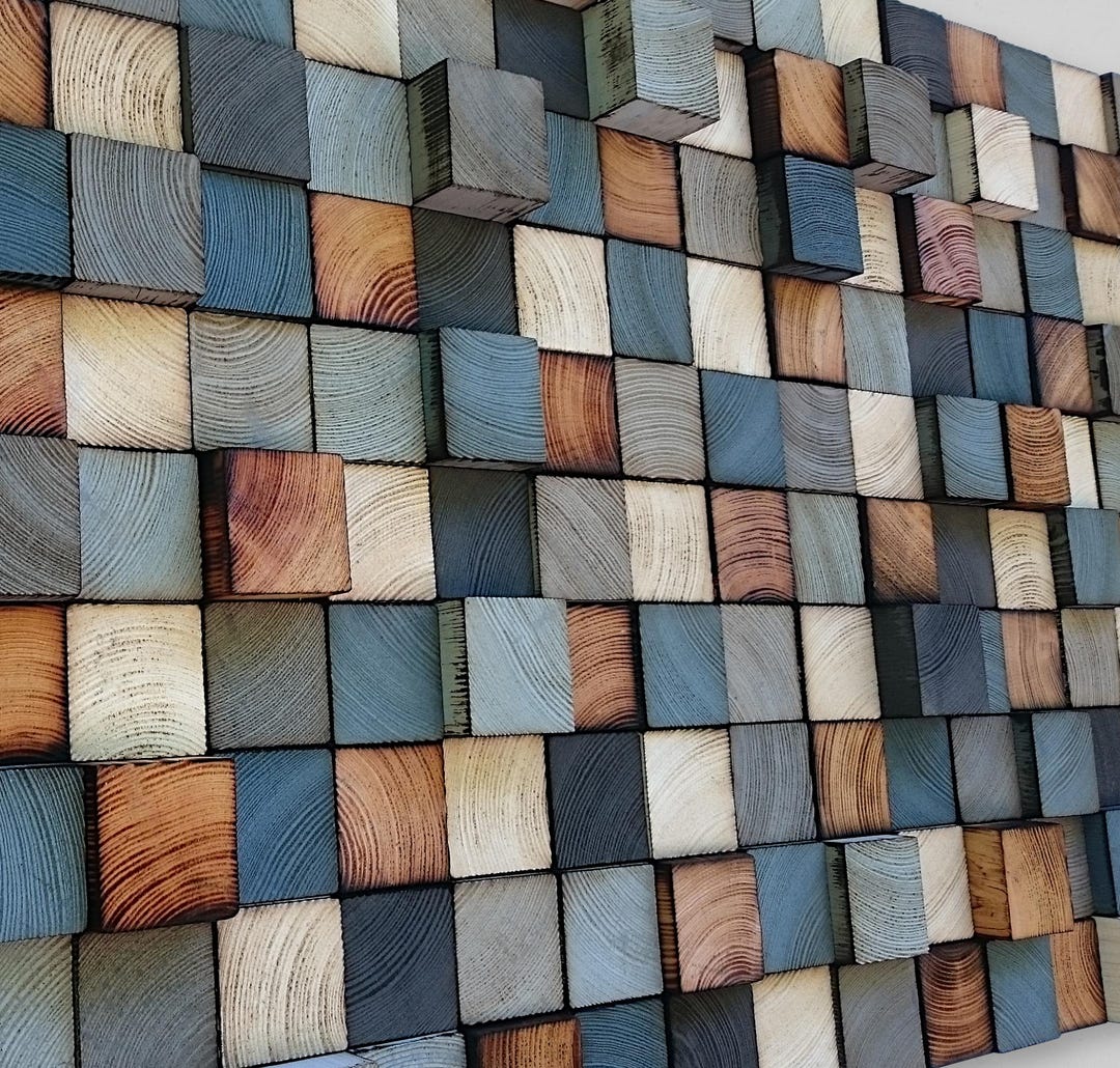 Wall Art - Mosaic - Wood Decor - Wood Sound Diffuser - Etsy UK