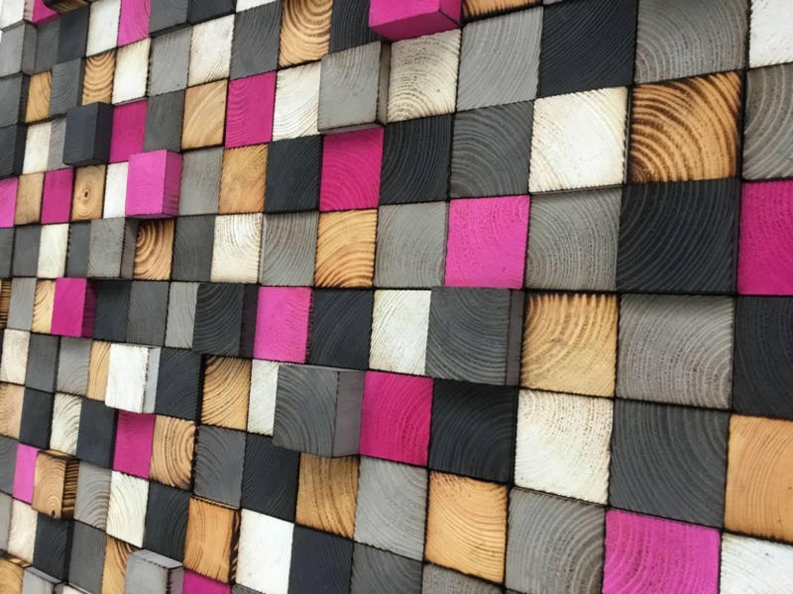 Reclaimed Wood Wall Mosaic - Geometric Wood Art Sculpture - Etsy
