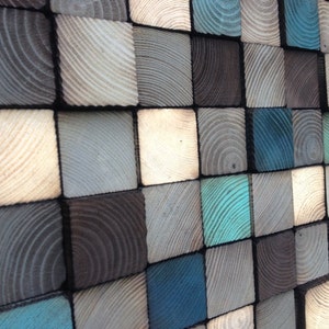 Wood Wall Art - Wood Art Sculpture - Reclaimed Wood Art Wall Installation