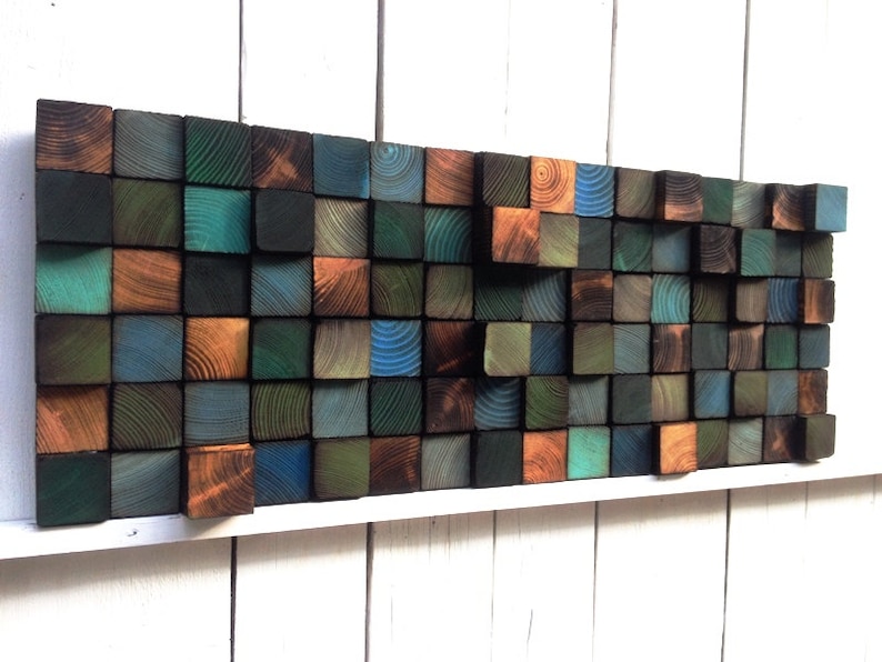 Abstract Painting on Wood Reclaimed Wood Art Sculpture Etsy