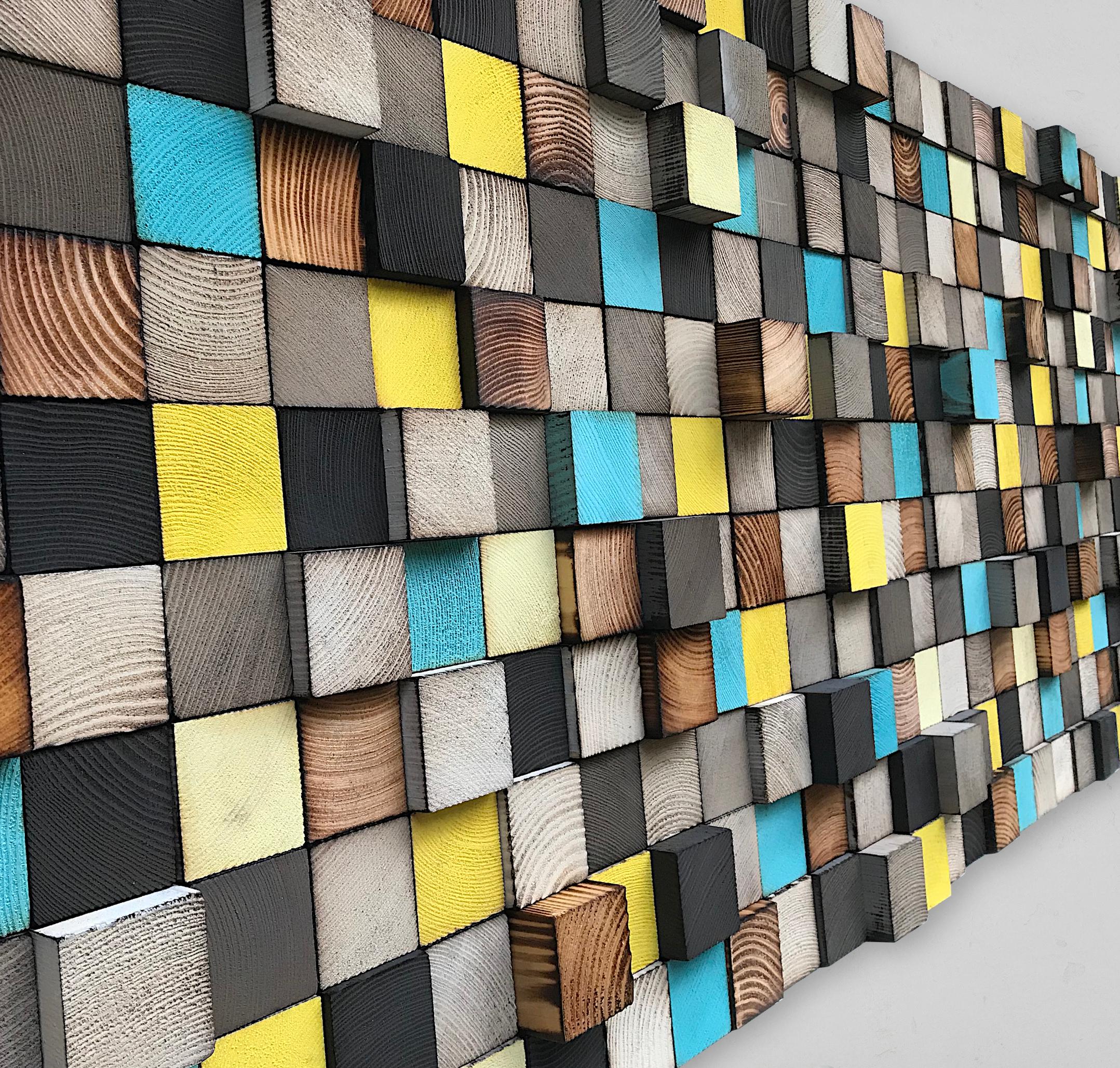 Reclaimed Wood Mosaic - Geometric Wall Art Decor - Etsy