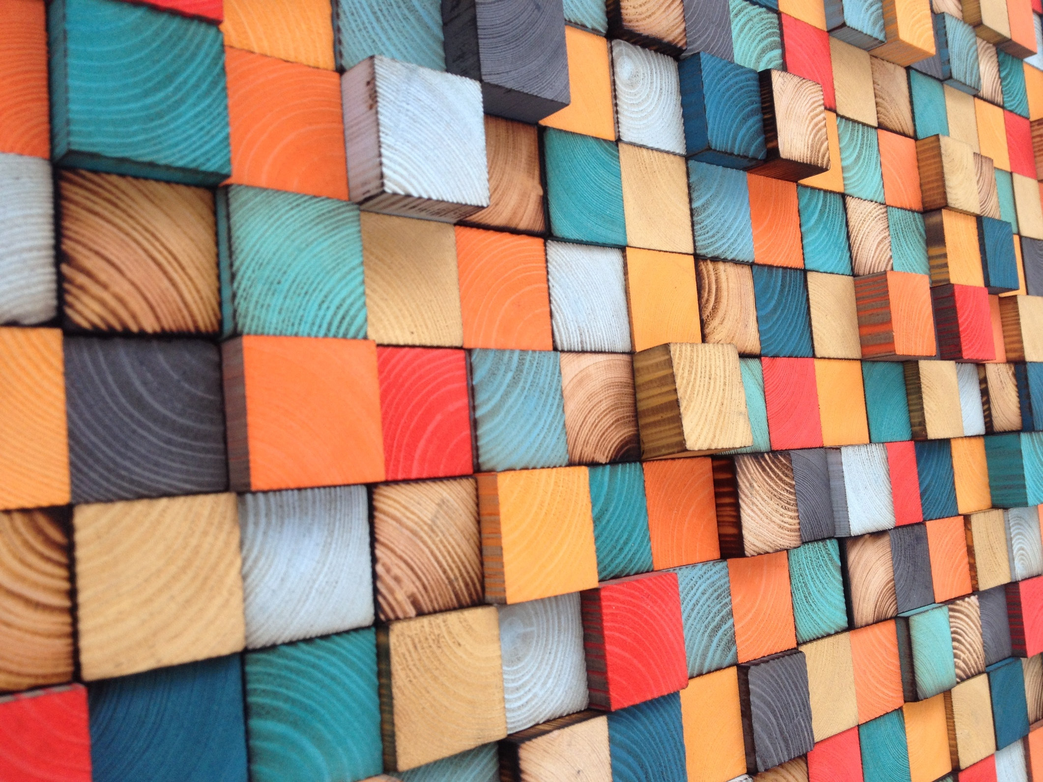 Reclaimed Wood Mosaic Wall Art – Colorful Geometric Sculpture - Etsy Canada