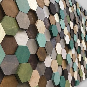 Handmade Reclaimed Wood Hexagon Wall Art – Geometric Honeycomb Decor - Etsy