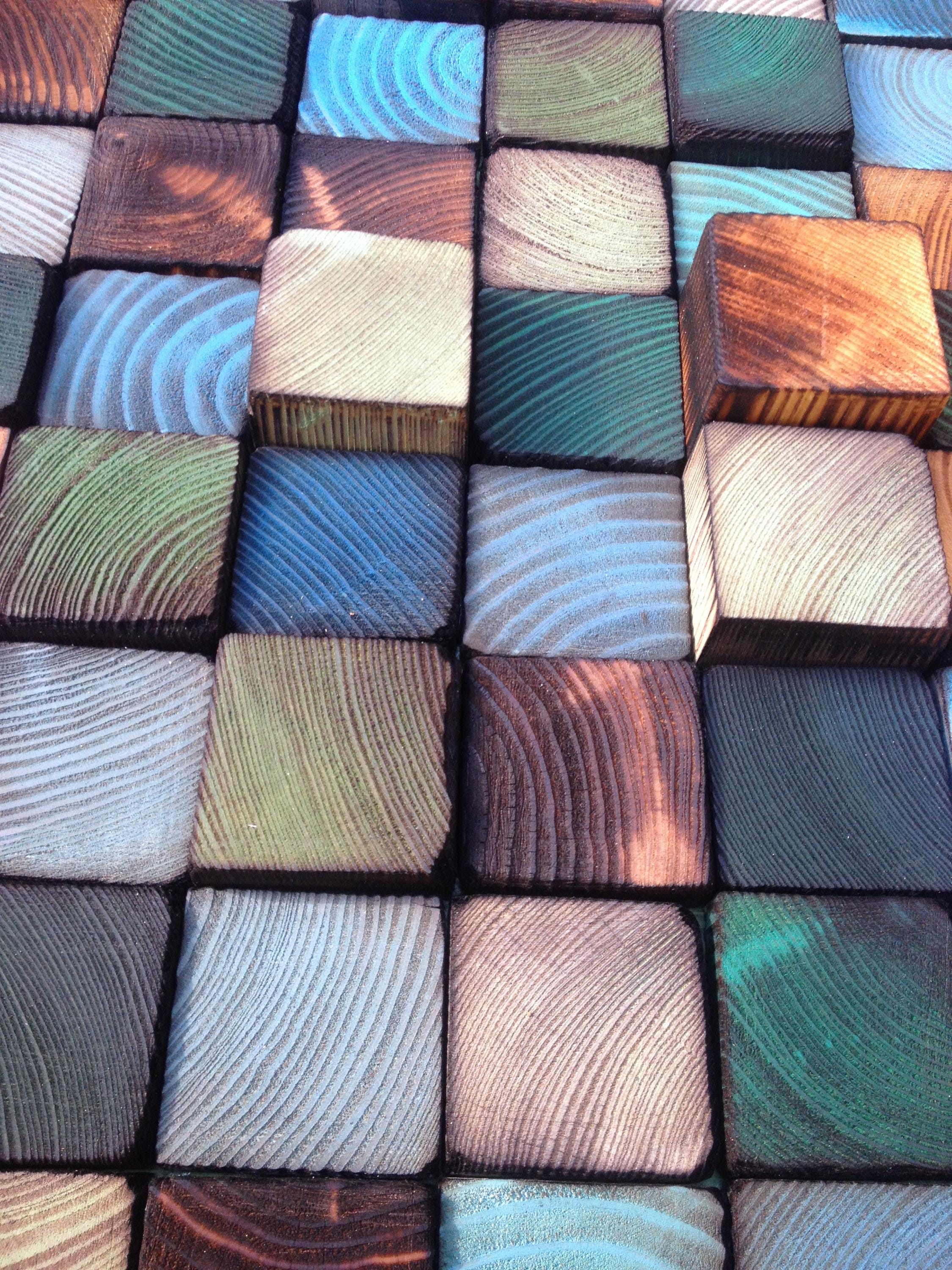 Reclaimed Wood Wall Art – Colorful Geometric Mosaic, Handmade - Etsy