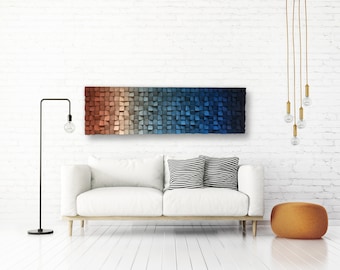 Wood Wall Art - Reclaimed Wood Art - Ombre Wall Art - Wood Sound Diffuser