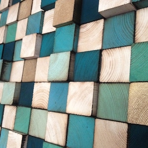 3D Wall Art - Wood Wall Mosaic - Wood Sculpture