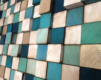 3D Wall Art - Wood Wall Mosaic - Wood Sculpture