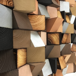 Wood Wall Art - Geometric Wall Art - Office Wall Decor - Sound Absorbing Art - Acoustic Panel - Handmade Wall Sculpture