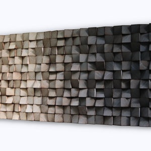 Wall Art - Wood Mosaic - Reclaimed Wood Wall Art - Sound Diffuser - Etsy