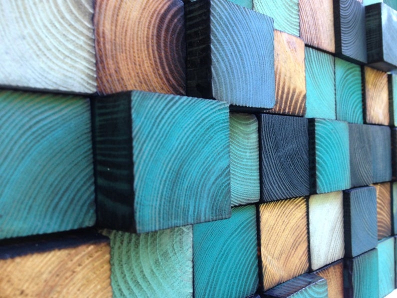 Abstract Acrylic Painting on Wood Reclaimed Wood Art Etsy